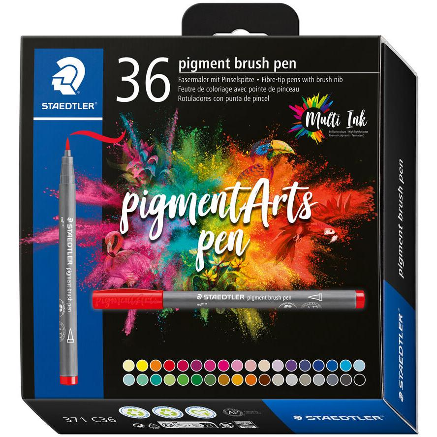 Staedtler MultiInk Pigment Arts Ecsetirón készlet - Vegyes színek (36 db / csomag) (371 C36)