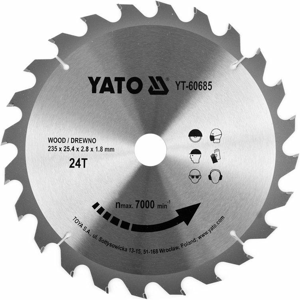 YATO FA VÁGÓKORONG 235X24TX25,4MM
