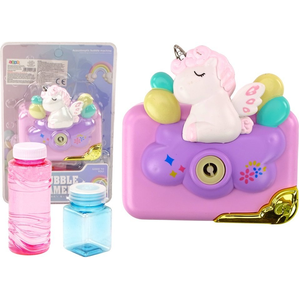 Lean Toys Szappanbuborék-Gép, Kamera Unikornissal