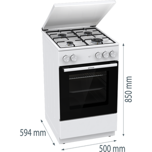 Gorenje GG5A14WJ 4 zónás szabadonálló Gáztűzhely - Fehér - Szépséghibás