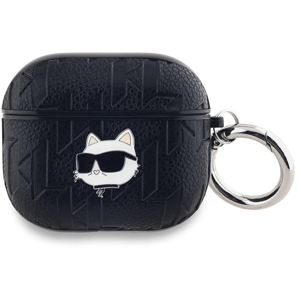 Karl Lagerfeld Embossed Choupette Head AirPods 3 fekete PU tok (KLA3PGCHPK)