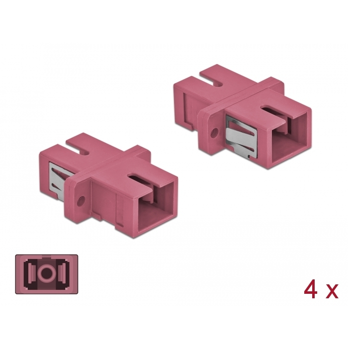 Delock SC optikai szálas csatlakozó simplex anya - SC simplex anya, multimódosú 4 db. ibolya (85995) (85995)