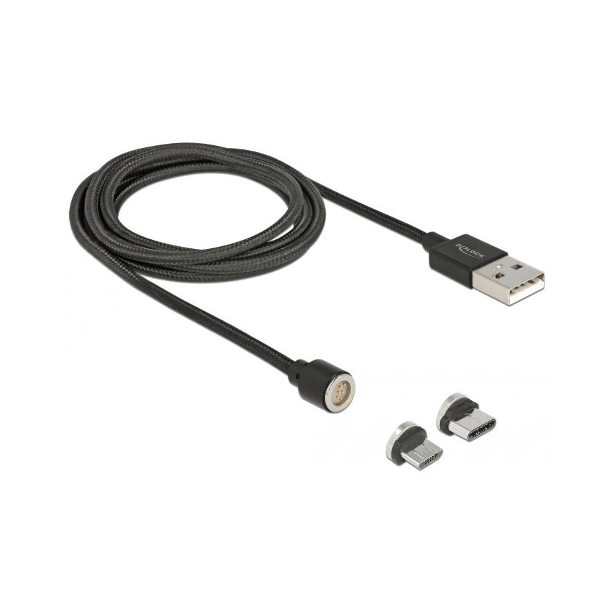 Delock Mágneses USB adat- és töltőkábel készlet (85723)