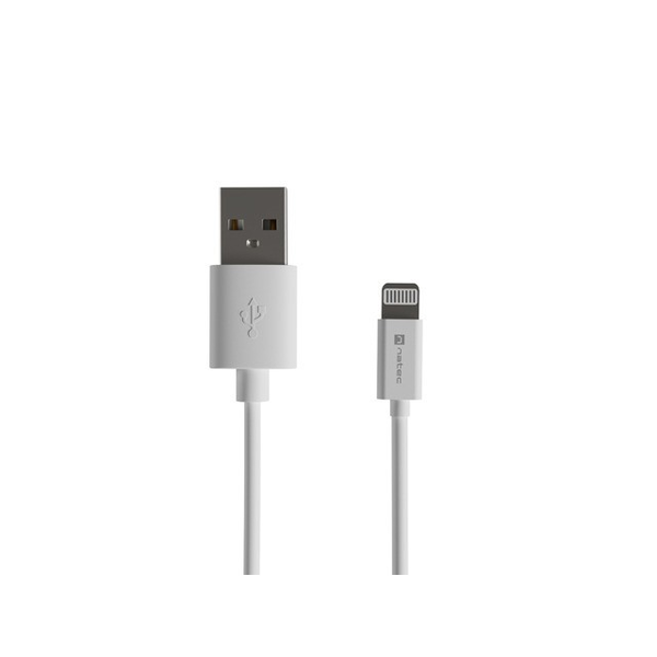 Natec USB-A apa - Lightning apa Adat- és töltőkábel 2m - Fehér