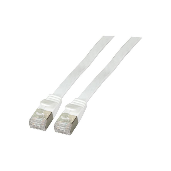 EFB RJ45 Flachpatchkabel U/FTP, Cat.6A, PVC, 0,5m, weiß