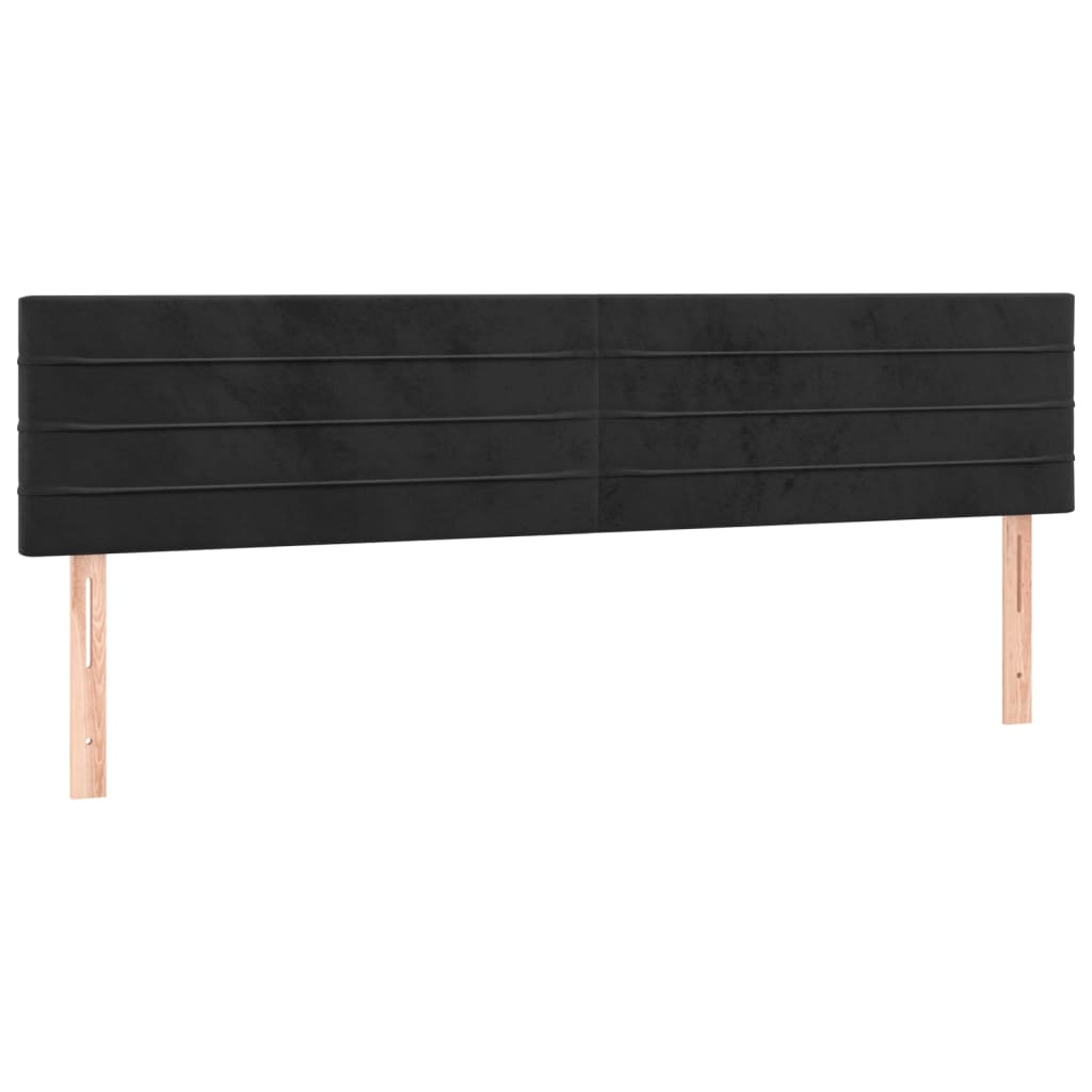 2 db fekete bársony fejtámla 100x5x78/88 cm (346196)