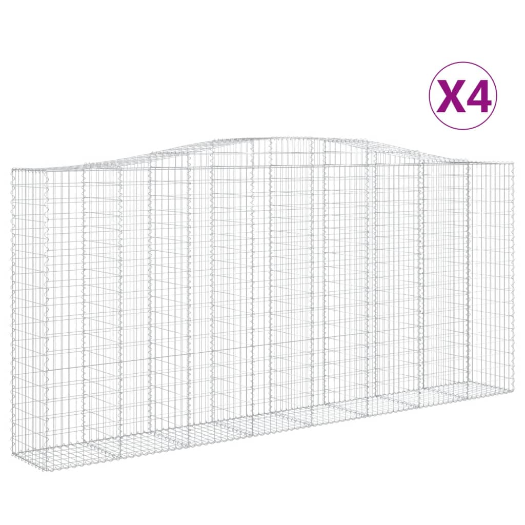 4 db íves horganyzott vas gabion kosár 400x50x180/200 cm (3146010)