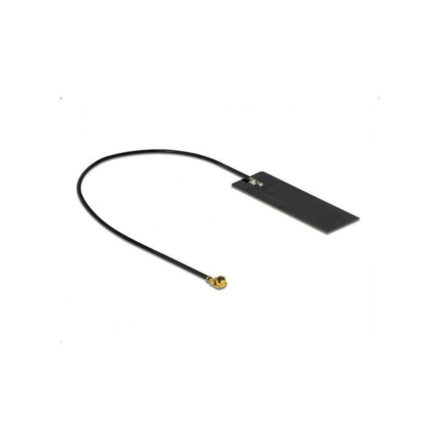 Delock WLAN 802.11 ac/ax/a/h/b/g/n Antenna, MHF® I csatlakozódugó, 2 - 4 dBi, 15 cm-es NYÁK-lap, bel (12608)