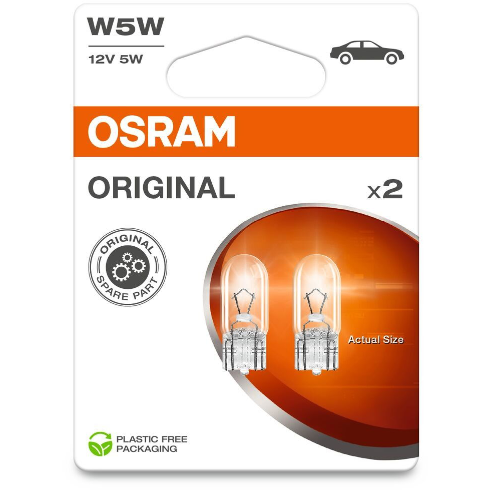 Osram Original W5W, 12 V, 5 W, W2.1x9.5d, 2 db (2825-2BL)