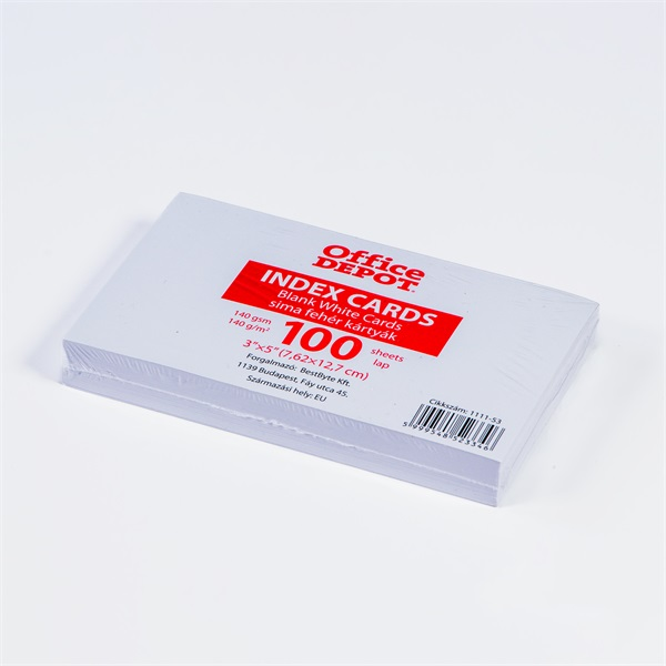 Office Depot 100 db/csomag sima indexkártya (1111-53)