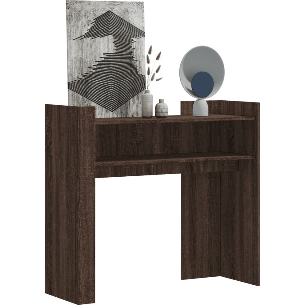 barna tölgyszínű szerelt fa tálalóasztal 100x35x90 cm (848471)