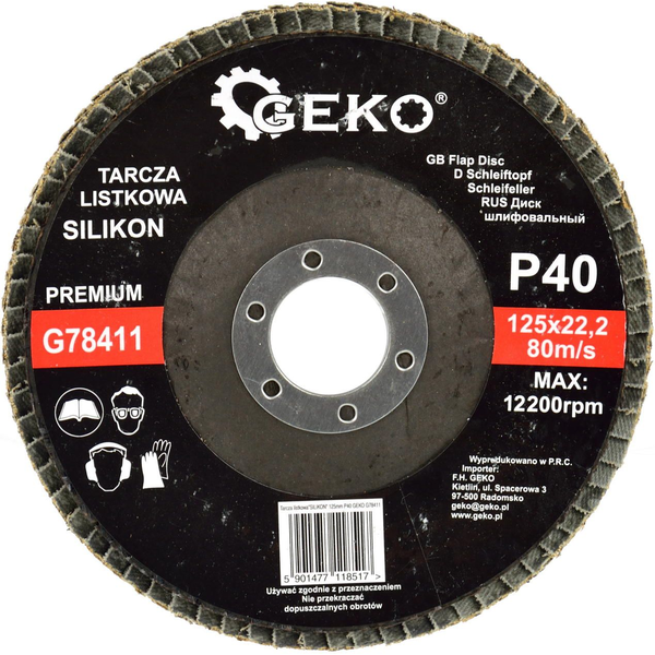 Geko tarcza listkowa"SILIKON" 125mm P40 (G78411)