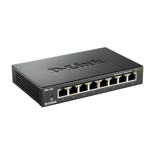 D-Link DGS-108GL Nespravované Gigabit Ethernet (10/100/1000) Černá (DGS-108GL/E)