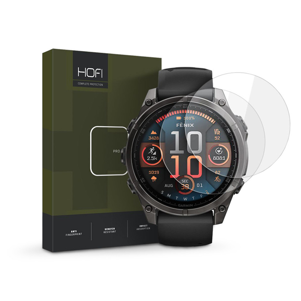 HOFI Glass Pro+ - Garmin Fenix 8 (47 mm) üvegfólia - 2 db/cs - átlátszó
