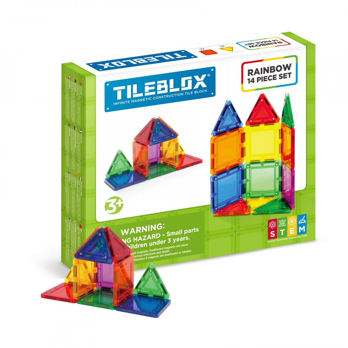 Magformers Tileblox Rainbow 14 darabos Mágneses Építőjáték (005-1030001)