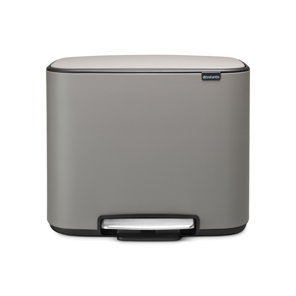 Brabantia Bo 3 x 11 literes pedálos fém szemetes - Betonszürke