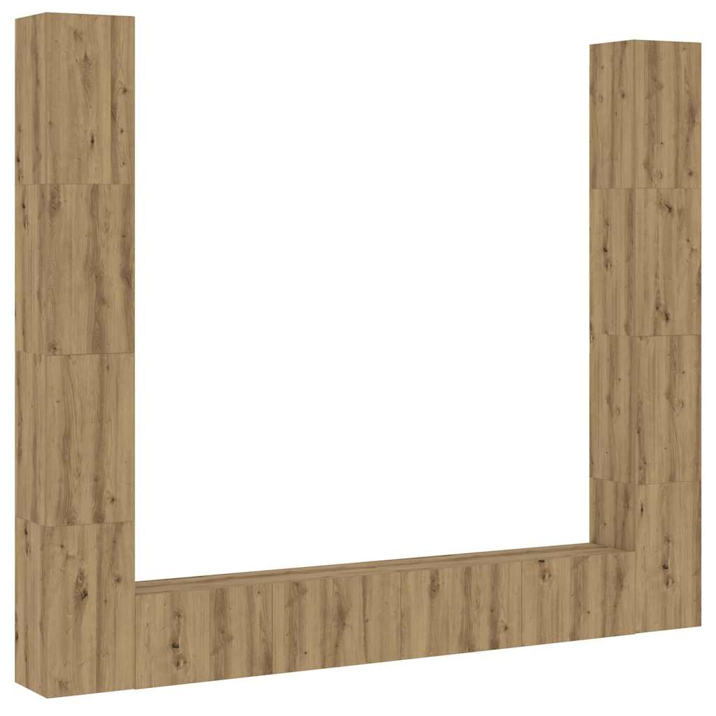 fali TV szekrények 6 db kézműves tölgy szerelt fa (3328988)