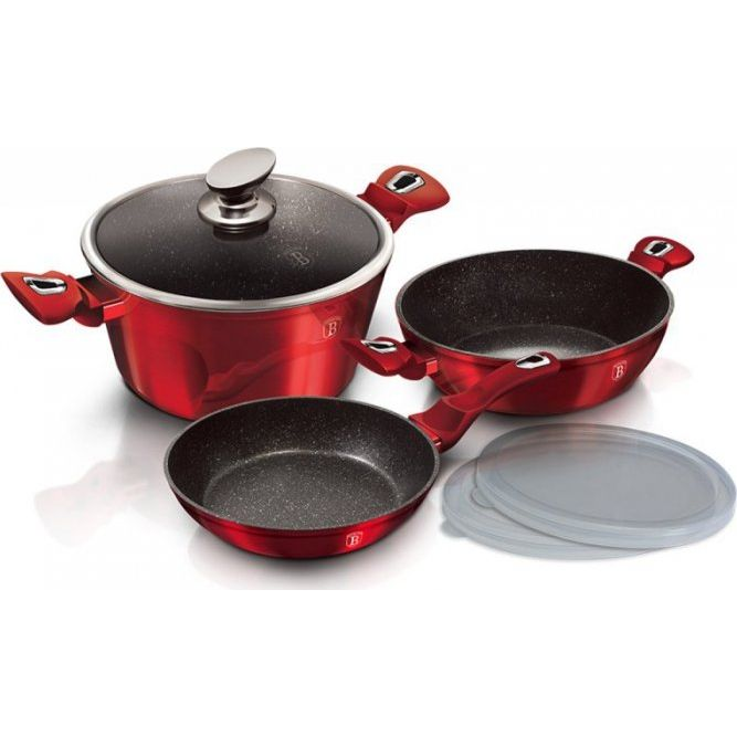 BerlingerHaus BH/7046 Metallic Line Burgundy Edition Edénykészlet - Kovácsolt Alumínium, Piros (BH-7046)