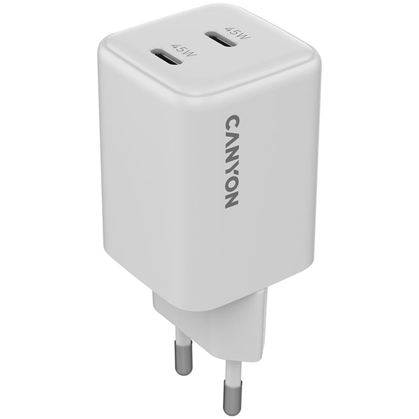Canyon CNS-CUW45CC hálózati töltő GaN 45W 2xPD fehér