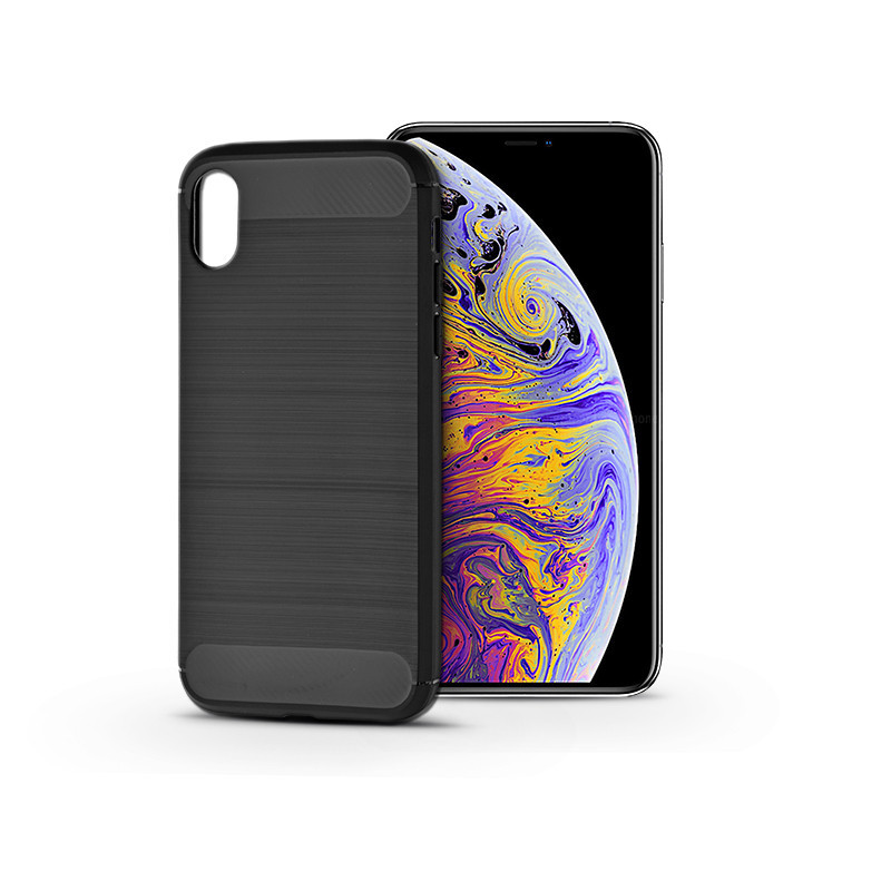 Apple iPhone XS Max szilikon hátlap - Carbon - fekete (PT-4694)
