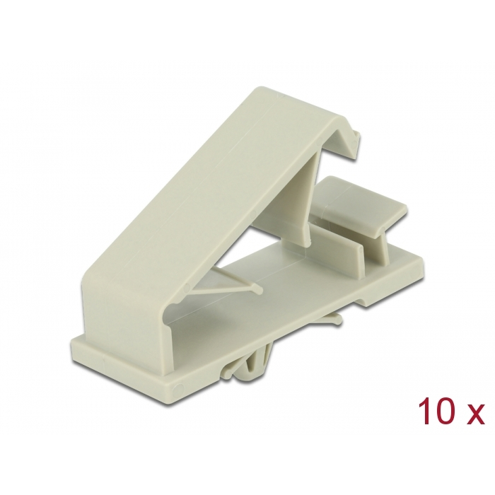 Delock Kábeltartó kiegészítő kapoccsal, szürke 10 db (60186)