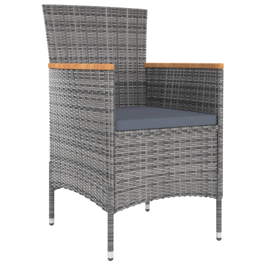4 db szürke kerti polyrattan étkezőszék (316696)
