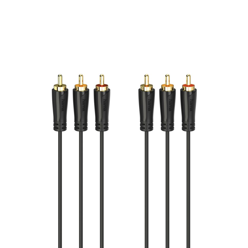 Hama 00205150 audio kábel 1,5 M 3 x RCA Fekete (hama205150)