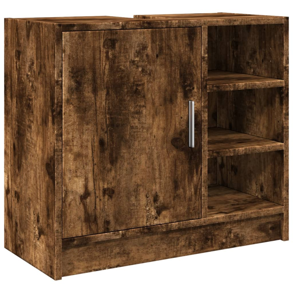füstös tölgy színű szerelt fa mosdószekrény 63 x 29 x 55 cm (848133)