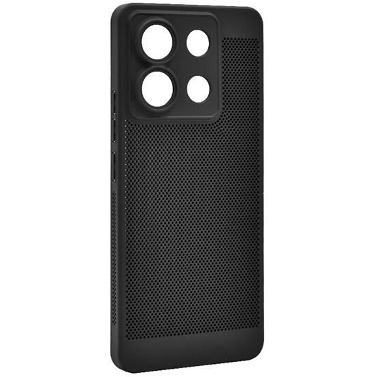 Gigapack Xiaomi Poco X6 légáteresztő, lyukacsos műanyag tok fekete (GP-154105) (GP-154105)