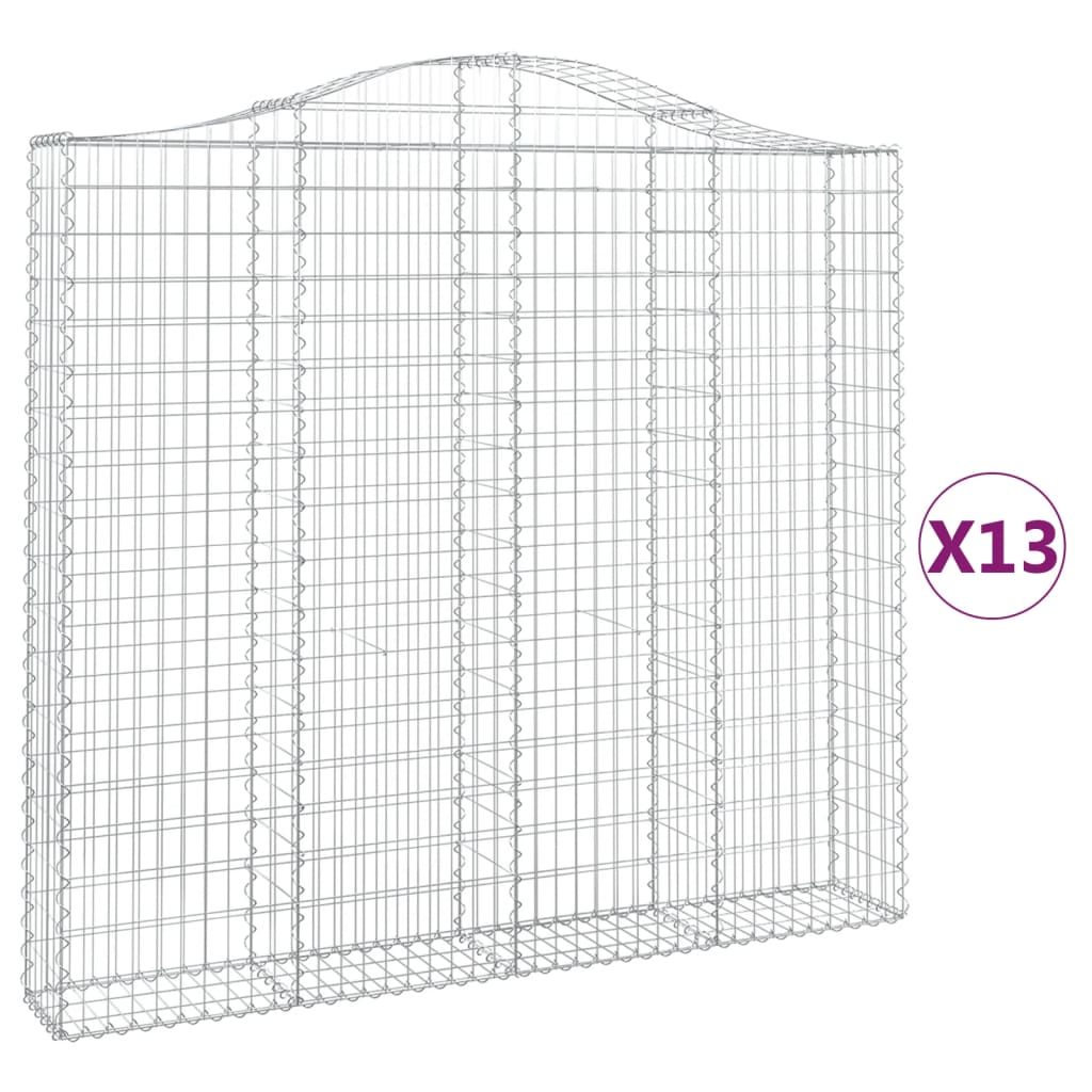 13 db íves horganyzott vas gabion kosár 200x30x180/200 cm (3145525)