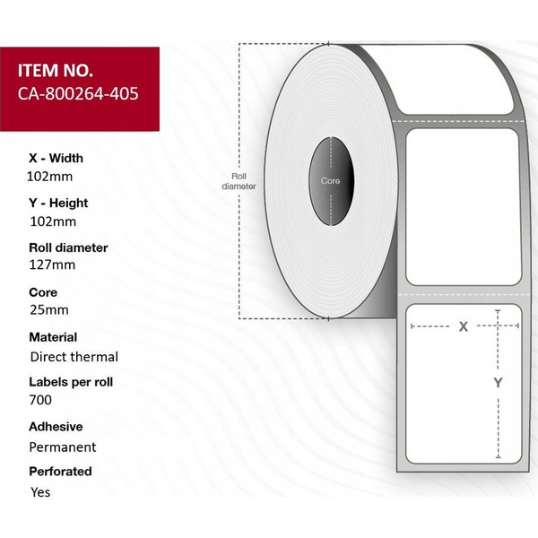 Capture CA-800264-405 print etiket Hvid