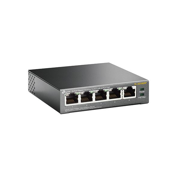TP-Link TL-SG1005P Ikke administreret Gigabit Ethernet (10/100/1000) Strøm over Ethernet (PoE) Sort