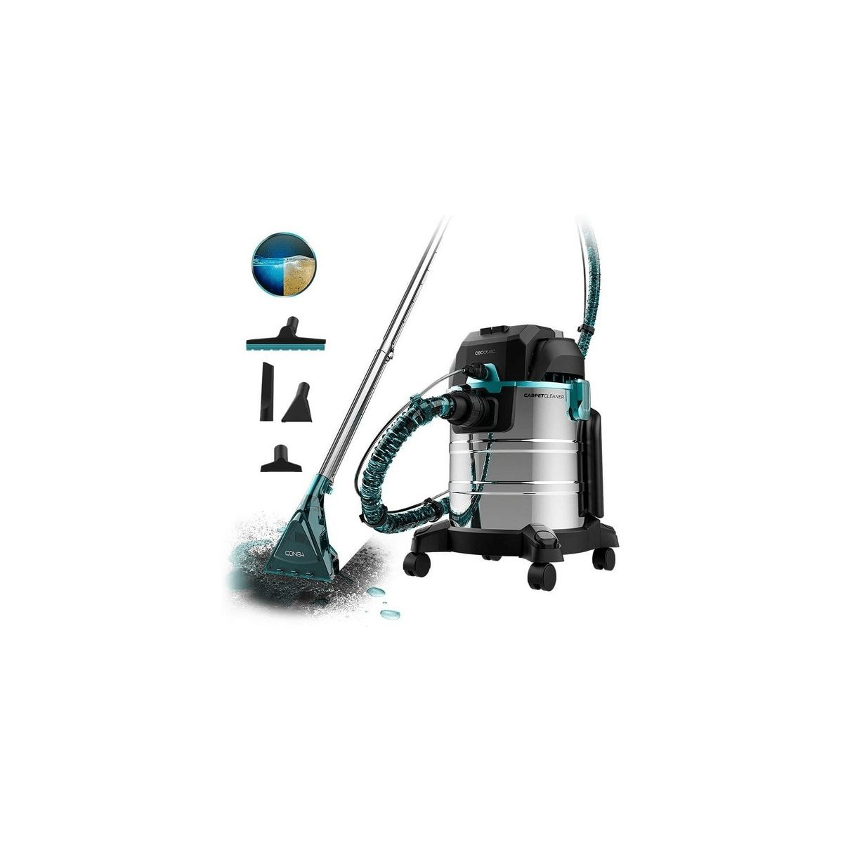 Cecotec Conga CarpetClean 20000 Pro Takarítógép - Inox / Türkiz (08598)