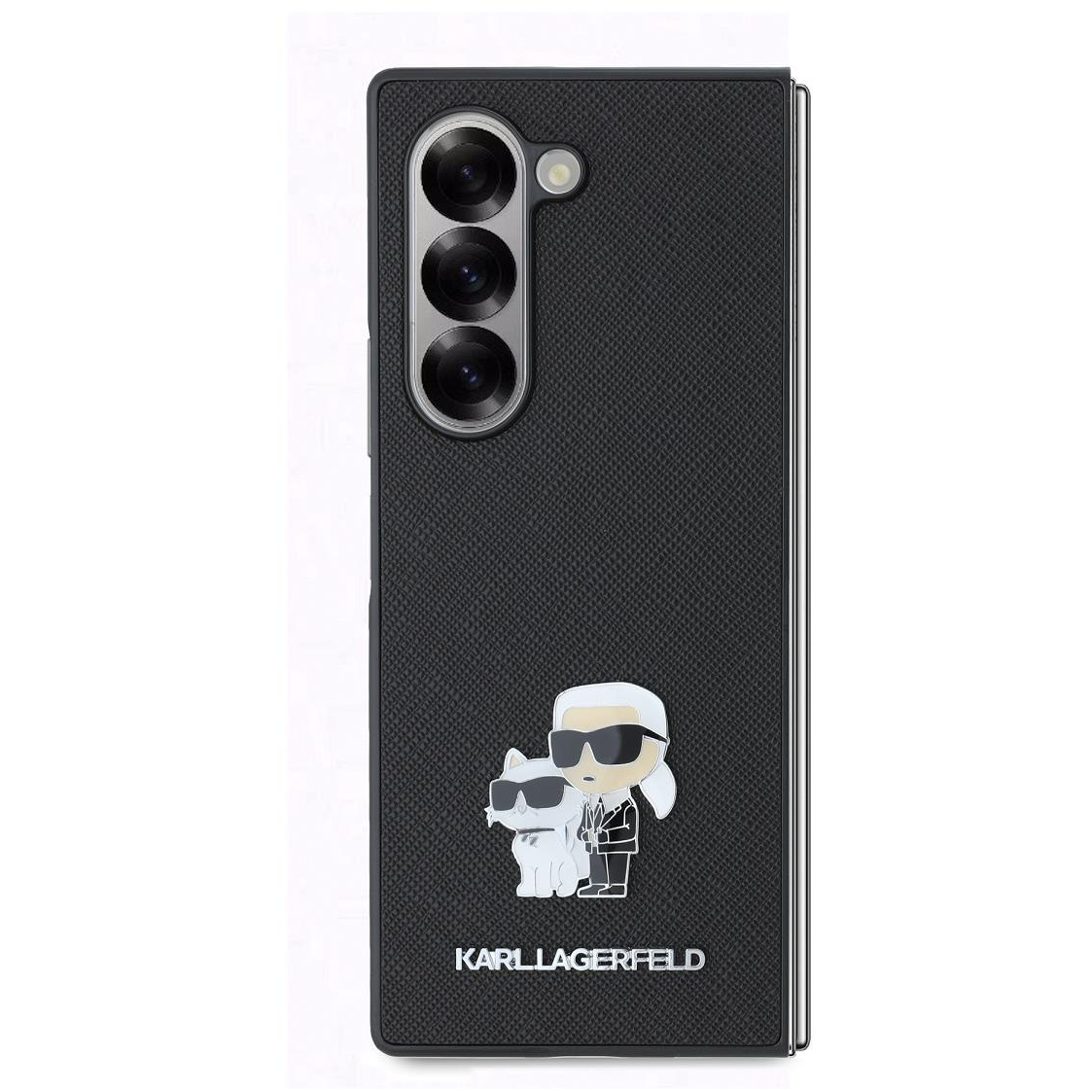 Karl Lagerfeld PU Saffiano Karl and Choupette Samsung Galaxy Z Fold6 fekete tok (KLHCZFD6SAPKCNPK)