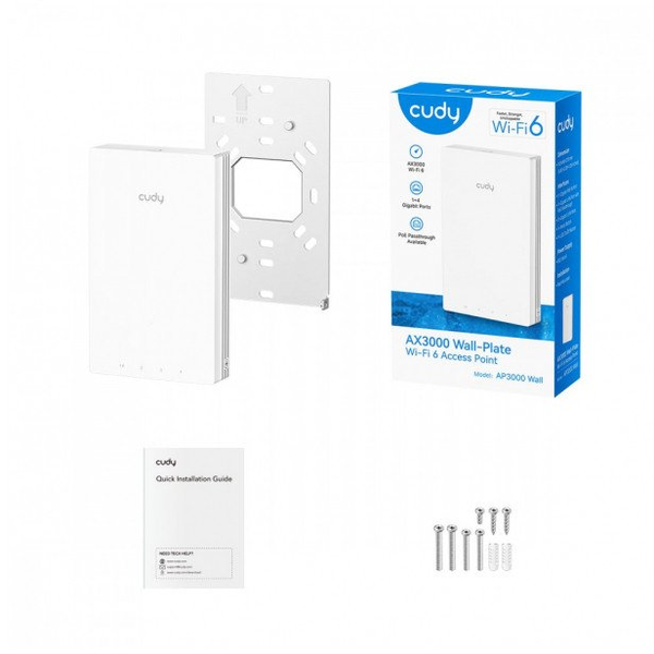 CUDY AP3000 WALL AX3000 Wall-Plate Wi-Fi 6 Access Point