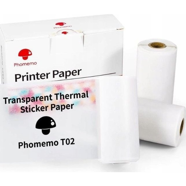 Phomemo Papier Przylepny Naklejki Wkłady Przezroczysty Phomemo T02 M02 PRO M03 M04 / Q22-TTRMS