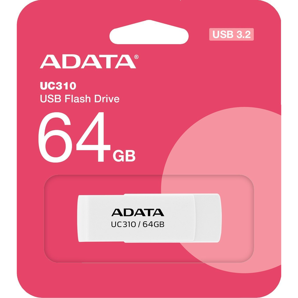 ADATA UC310 USB flash meghajtó 64 GB USB A típus 3.2 Gen 1 (3.1 Gen 1) Fehér