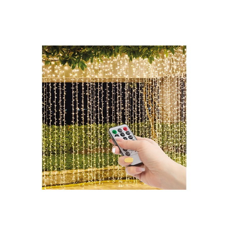 Family Decor 58907A Kül-/Beltéri LED fényfüggöny 3x3m - Meleg fehér (58907A)