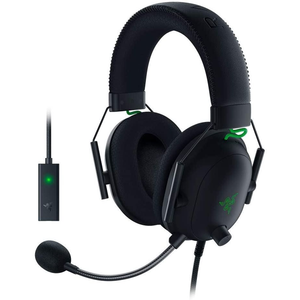 Casti gaming Razer BlackShark V2 + USB SoundCard, Multiplatforma, THX Certified, Drivere 50mm TriForce Titanium, Microfon Cardioid, Negru