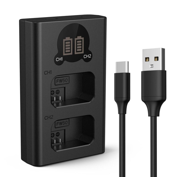 K-F CONCEPT BC-TRW dupla töltő USB-C 2db FW50 akkumulátorhoz