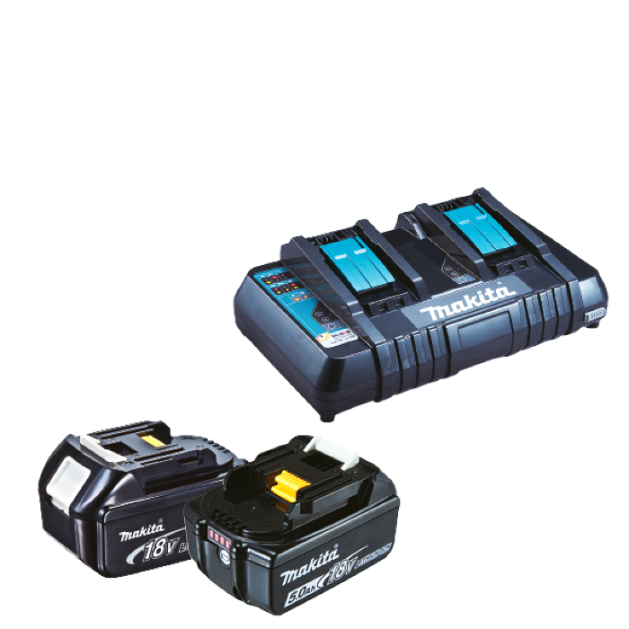 Makita Energy Kit 197629-2 BL1850B 18V Akkumulátor 5000mAh (2db) + DC18RD töltő (197629-2)