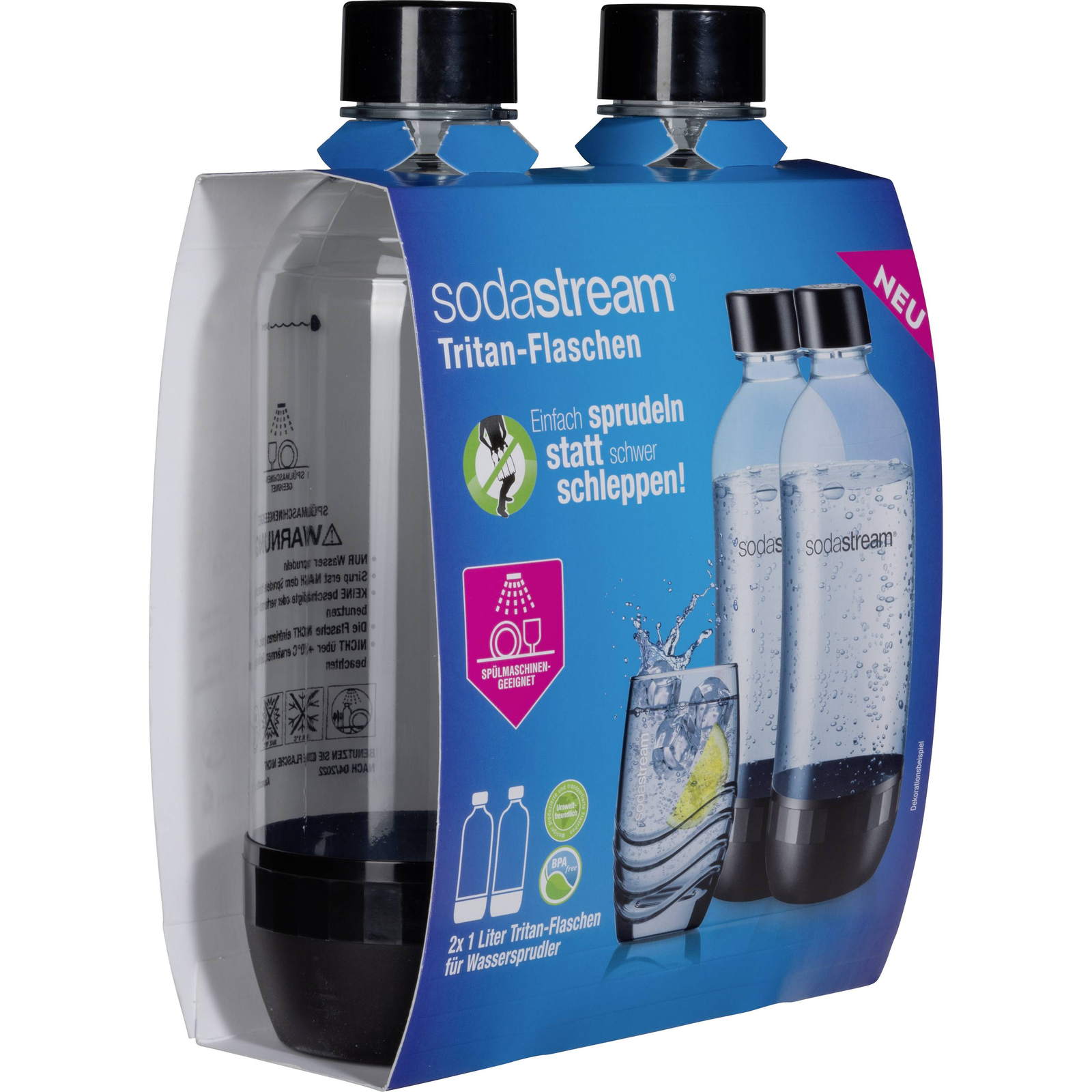 SodaStream Tritan 2x1L palack szódagéphez fekete (TRITAN-FLASCHE DUOPA)