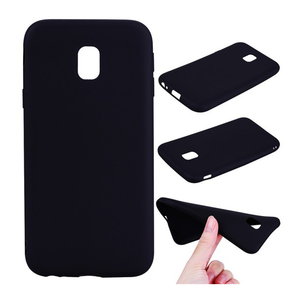Szilikon telefonvédő (gumírozott) FEKETE [Samsung Galaxy J3 (2017) SM-J330 EU] (5996457713660)