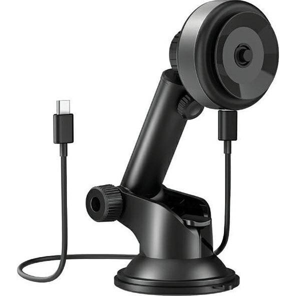 Energea AirLock univerzális autós tartó vezetéknélküli töltéssel, szélvédőre, fekete (AL-PM-GUN)