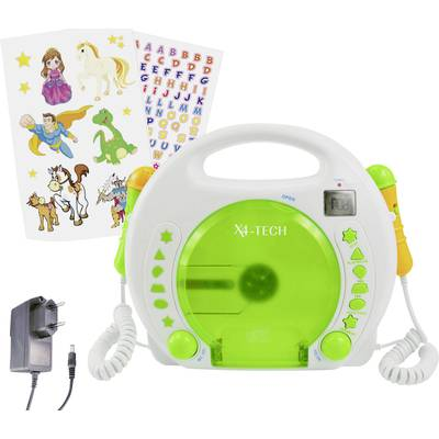 Gyermek CD lejátszó X4 Tech Bobby Joey CD, SD, USB Karaoke funkcióval, Mikrofonnal Fehér, Zöld (701456)