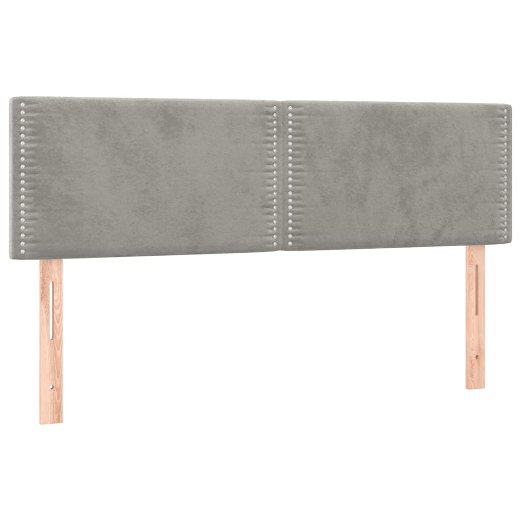 2 db világosszürke bársony fejtámla 72 x 5 x 78/88 cm (345938)