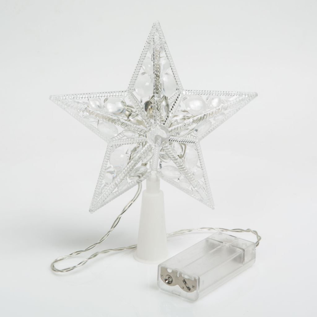 Family karácsonyi RGB LED-es csillag alakú csúcsdísz 15cm (58034) (58034)