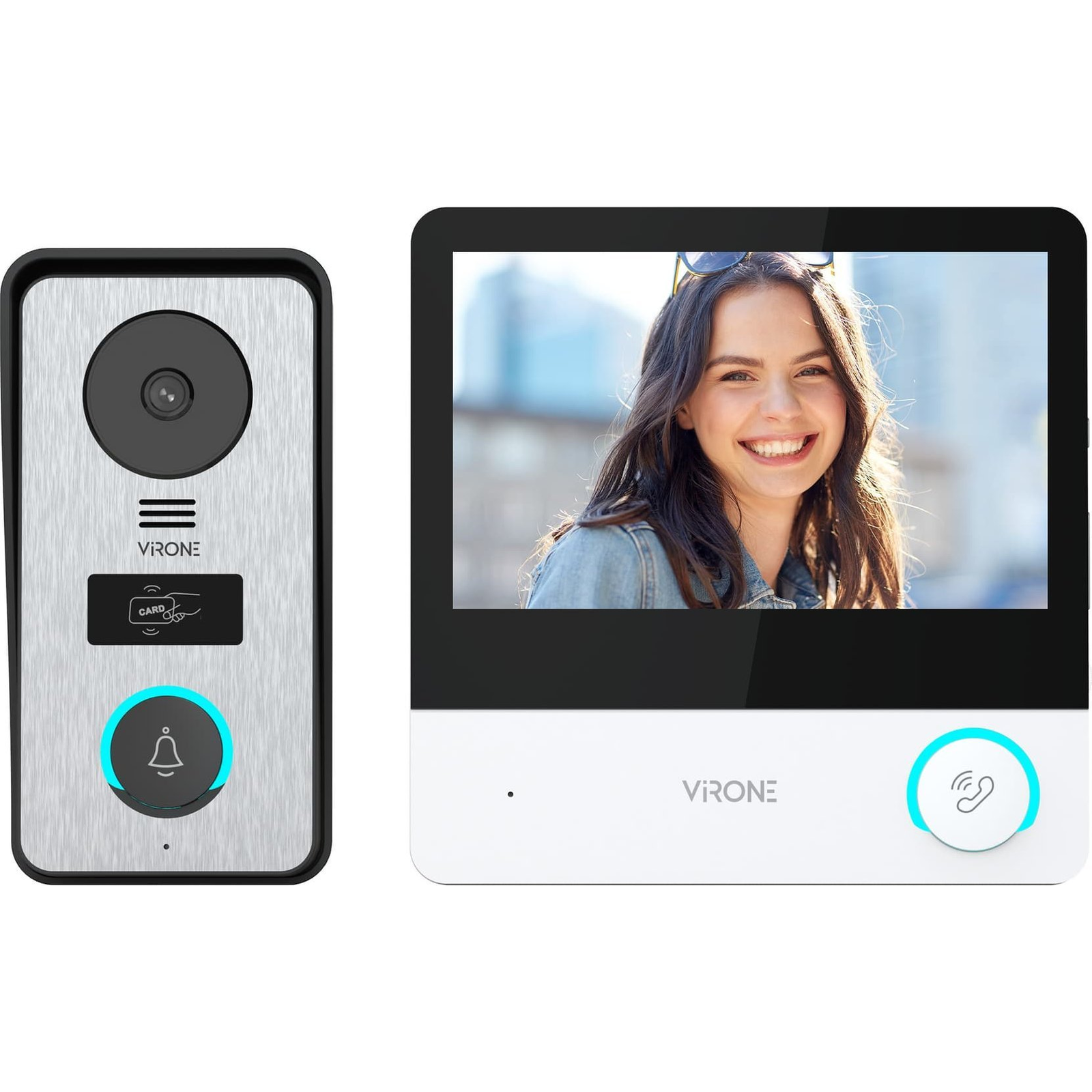 Orno Ceti Full HD, Egycsaládos Videós Ajtóbejárati Rendszer, 4 Vezetékes, 7", Érintőképernyő, Full HD, Rfid