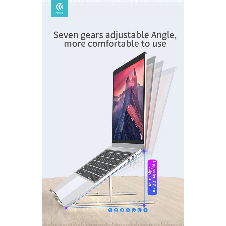 Devia Pro1 asztali tablet/laptop tartóállvány max. 16" méret - szürke (ST129160)