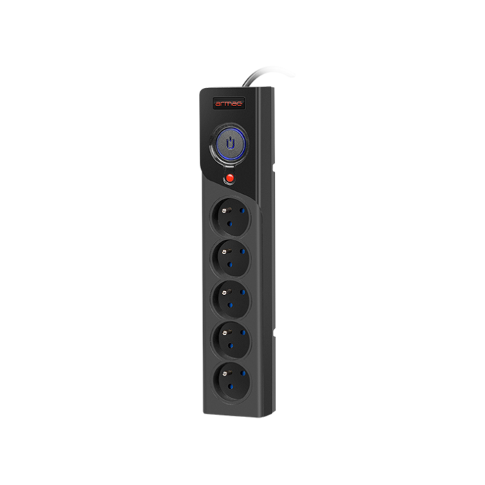 Armac Z5/15/SZ 5 aljzatos túlfeszültség védő - elosztó kapcsolóval 1.5m - Fekete (Z5/15/CZ)